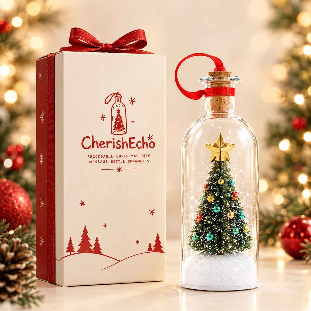 CherishEcho handmade Christmas Tree Message Bottle