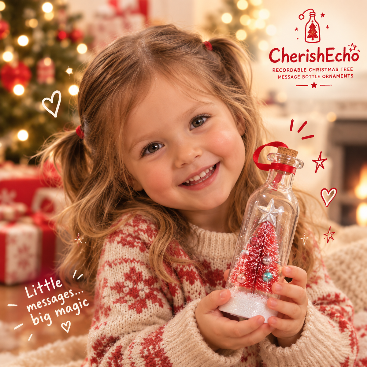 CherishEcho handmade Christmas Tree Message Bottle